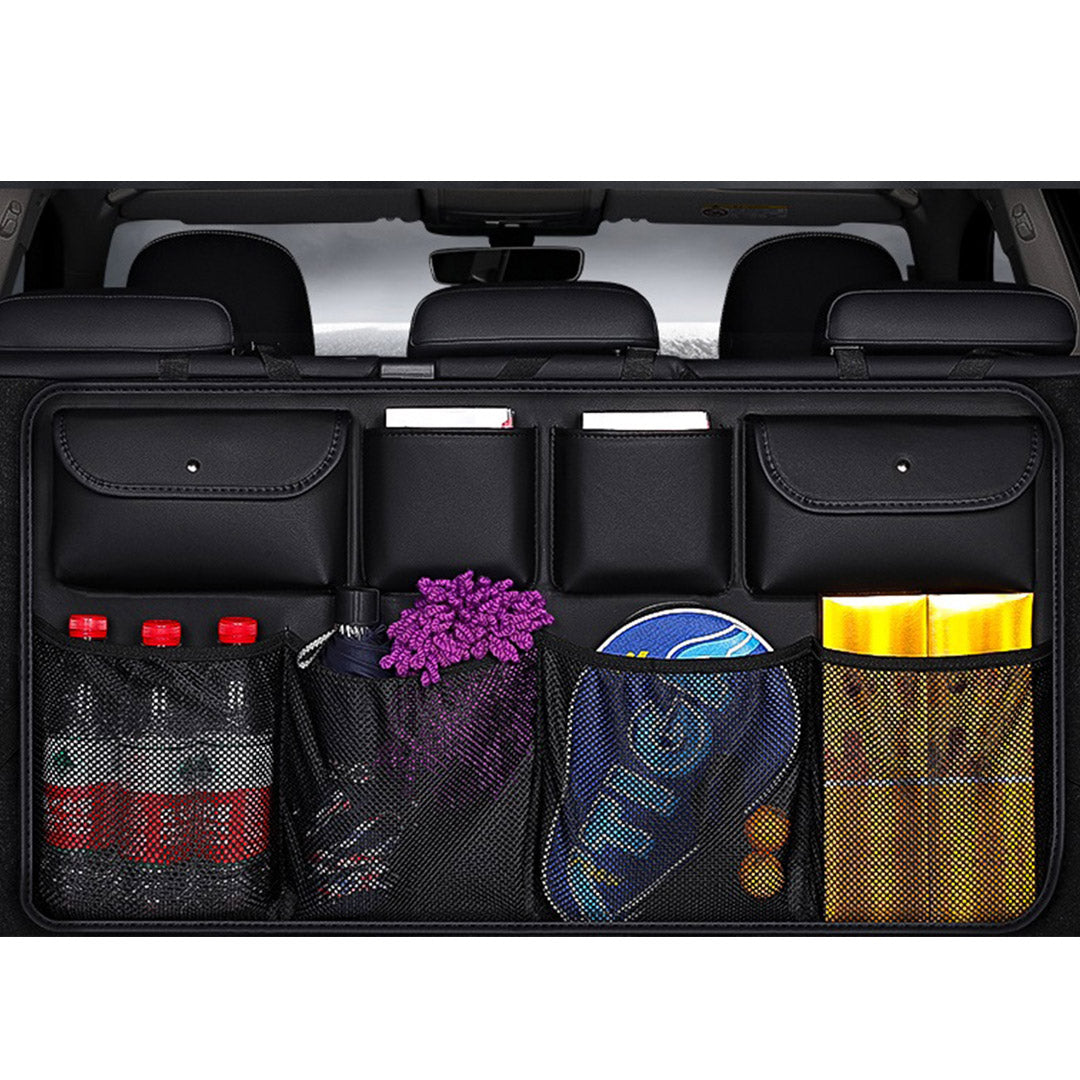 NNEAGS 2X High Quality Leather Car Rear Back Seat Storage Bag Organizer Interior Accessories Black-2