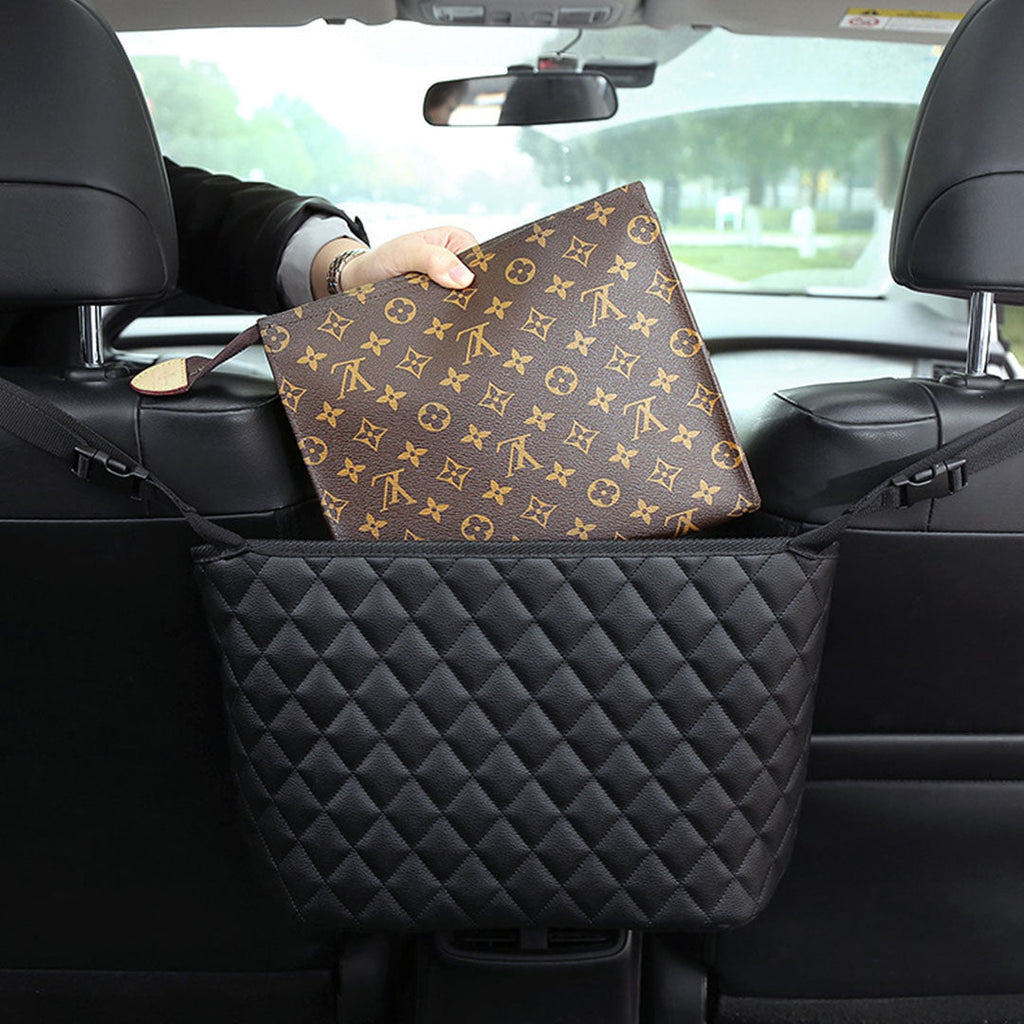 NNEAGS 4X Black Leather Car Storage Portable Hanging Organizer Backseat Multi-Purpose Interior Accessories Bag