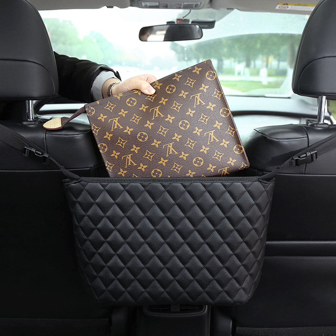 NNEAGS 4X Black Leather Car Storage Portable Hanging Organizer Backseat Multi-Purpose Interior Accessories Bag