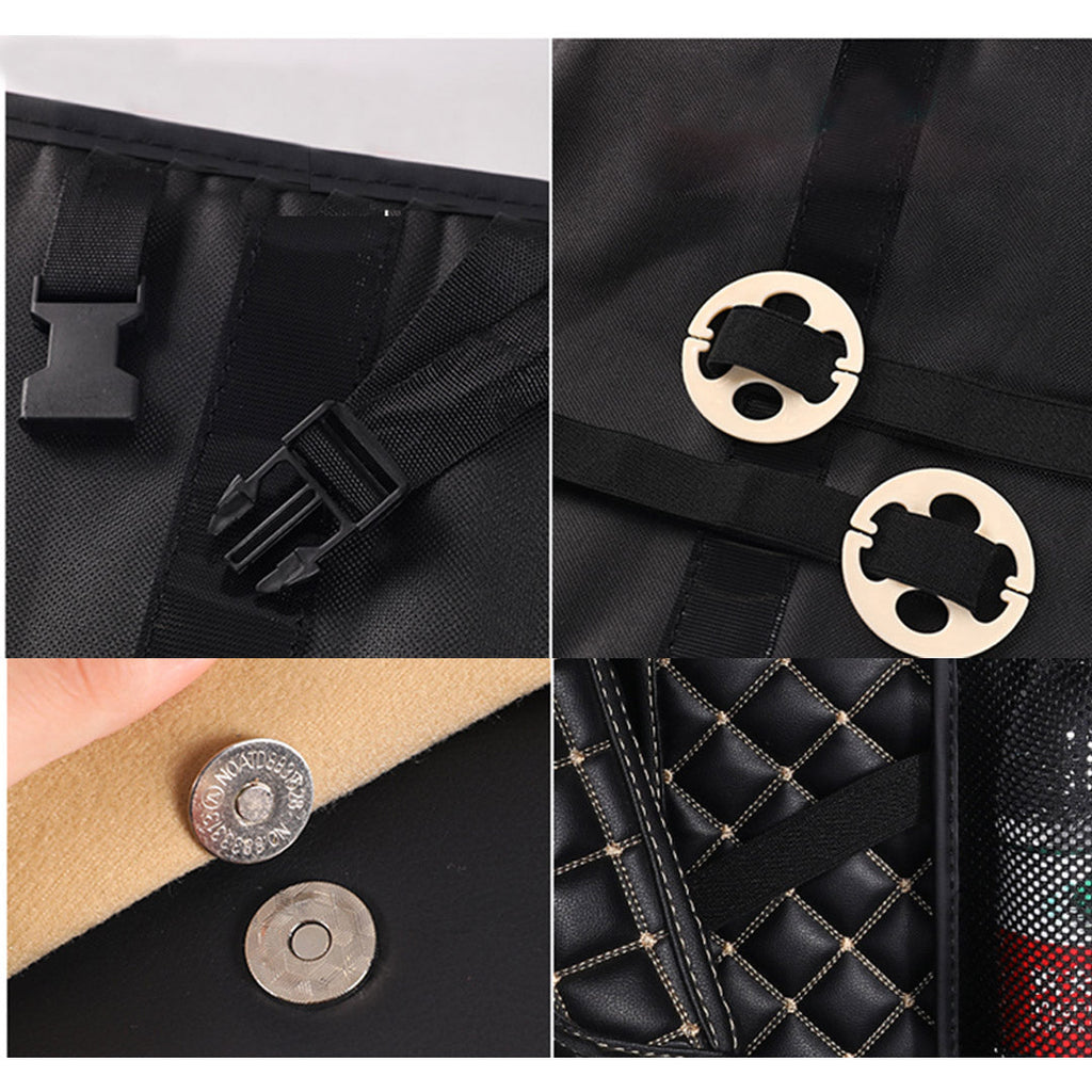 NNEAGS 2X High Quality Leather Car Rear Back Seat Storage Bag Organizer Interior Accessories Black-4