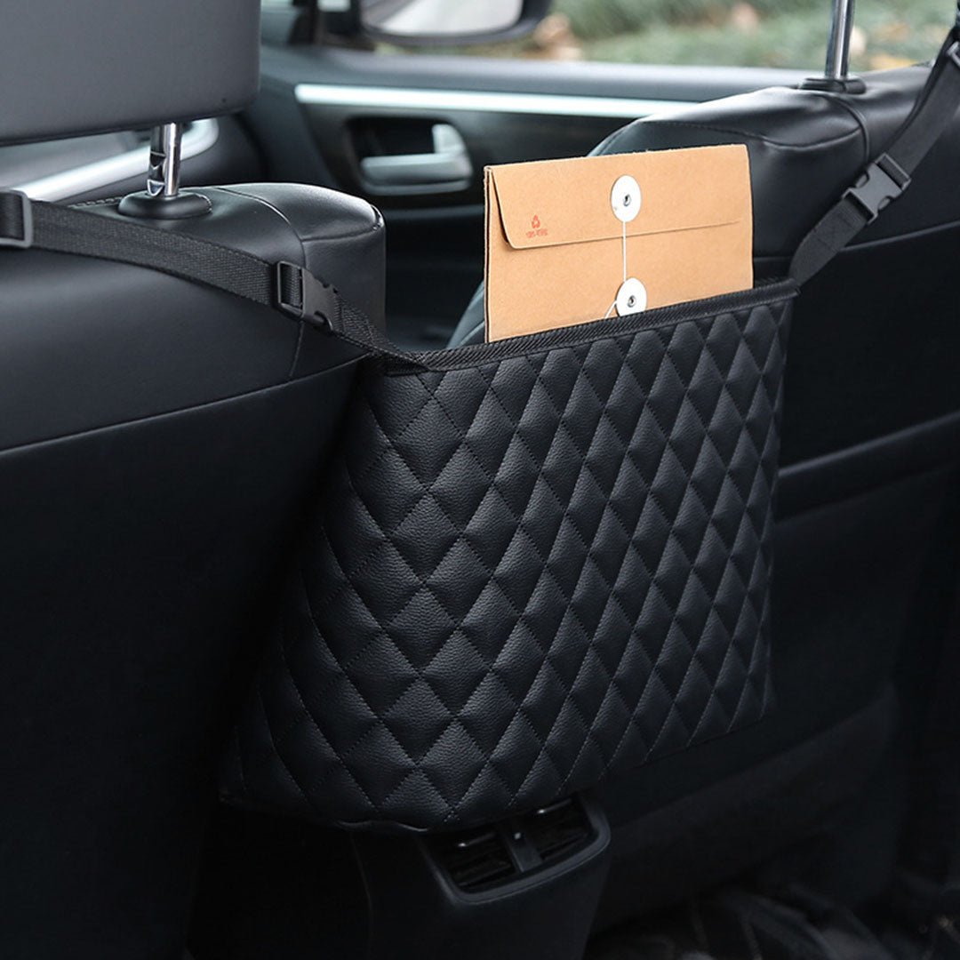 NNEAGS 4X Black Leather Car Storage Portable Hanging Organizer Backseat Multi-Purpose Interior Accessories Bag