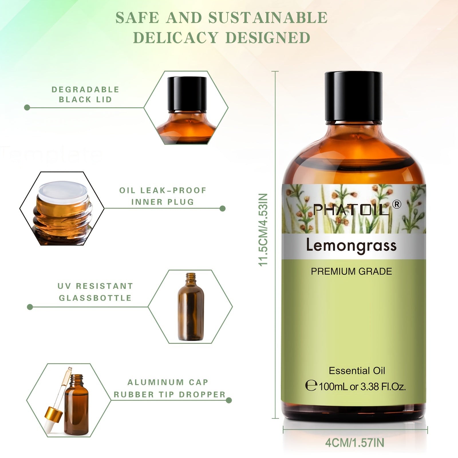 NNETM Lemongrass Essential Oil 100ml for Diffusers & Humidifiers-3