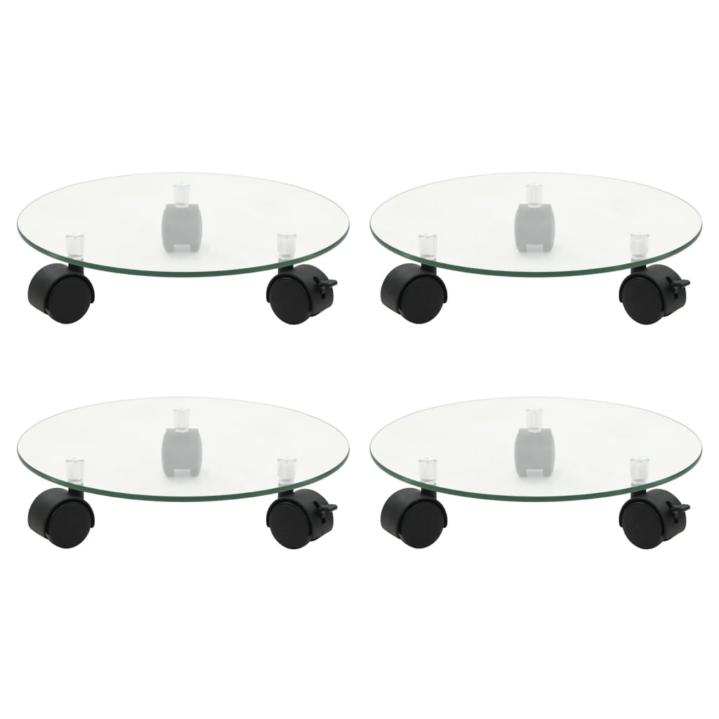 NNEVL Plant Rollers 4 pcs 28 cm Tempered Glass Round-0