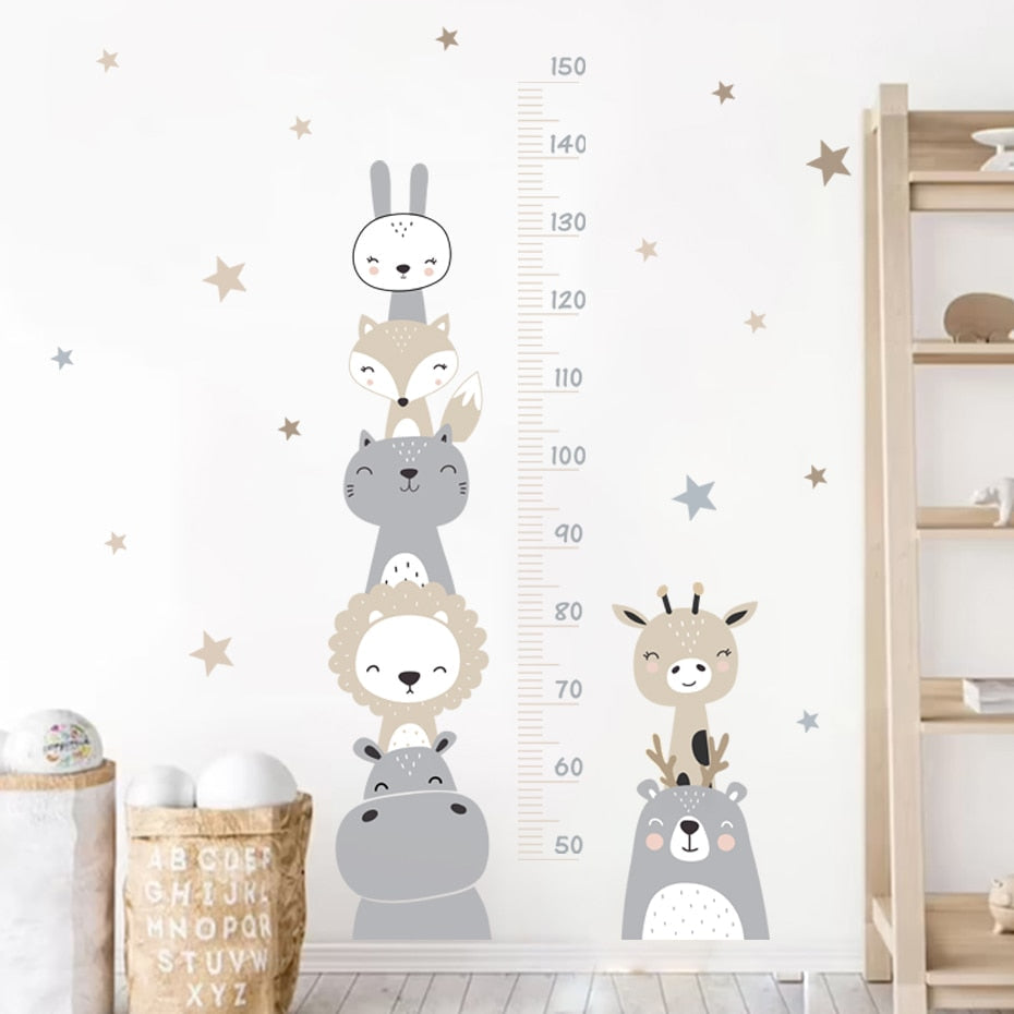 Baby Height Measurement Lion Animals Wall Sticker-1