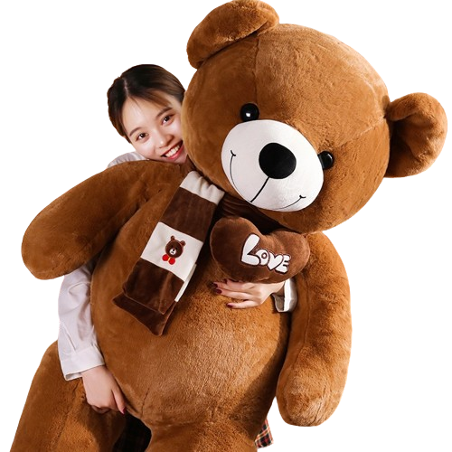 High Quality 100CM Teddy Bear With Scarf Stuffed Animals Bear Plush Toys Teddy Bear Doll Lovers Birthday Baby Gift-1