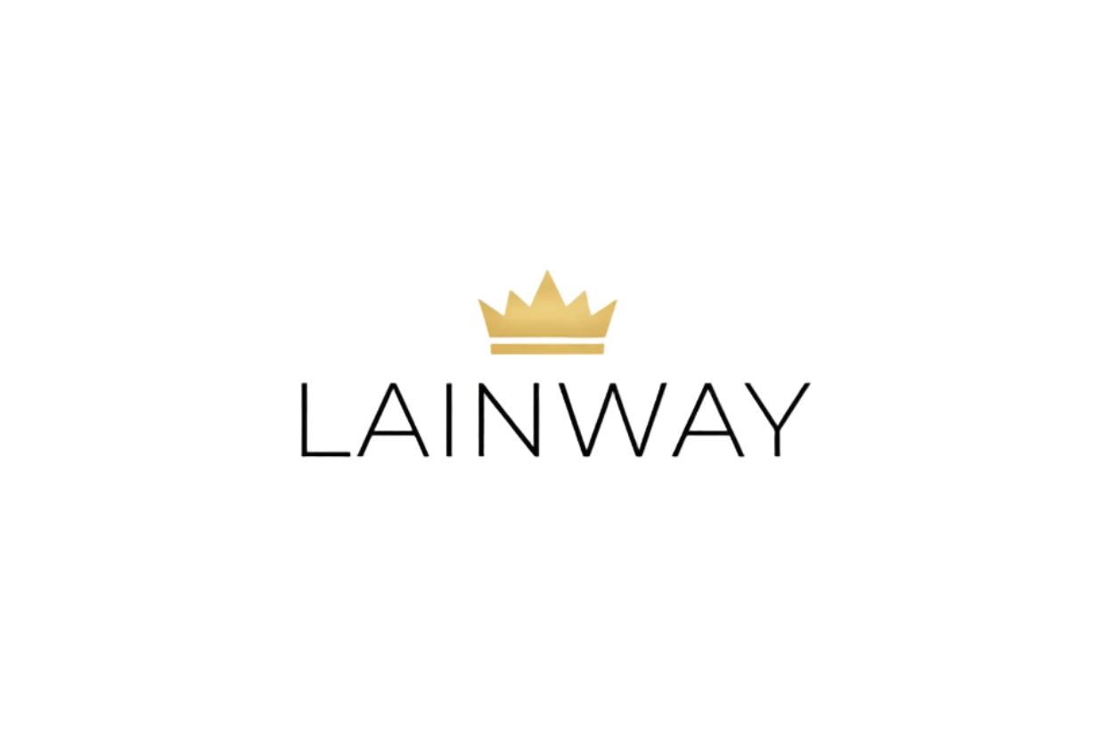 Lainway logo with champagne gold crown, transparent background