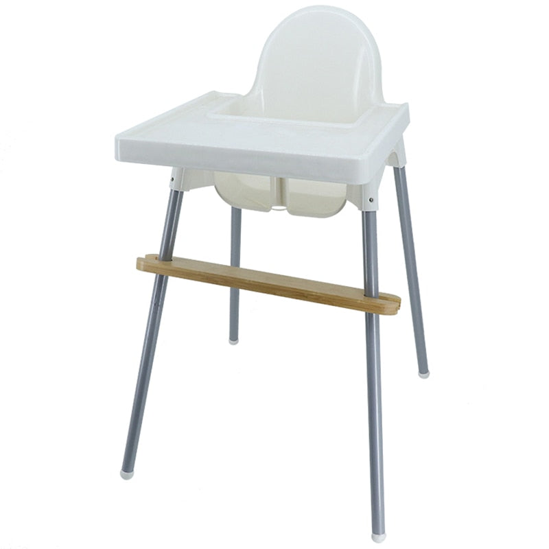 Reposapies de Bebe Footrest Baby Natural Bamboo Baby Highchair Foot Rest High Chair Footrest with Rubber Rings-0